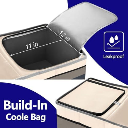 Trunk Organizer and Storage with Built-In Insulated Leak Proof Cooler Bag