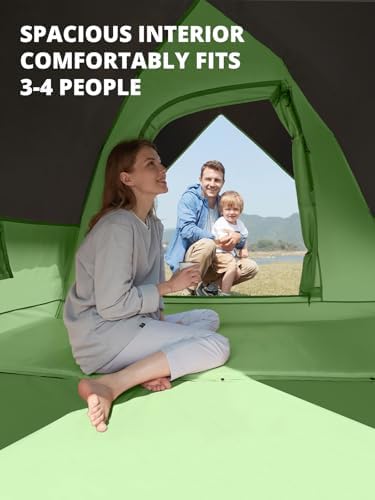 CAMEL CROWN 4/6 Person Instant Cabin Tent, Pop Up Windproof Tents for Camping, 60-Second Setup Family Tent with Carry Bag for Outdoor Hiking