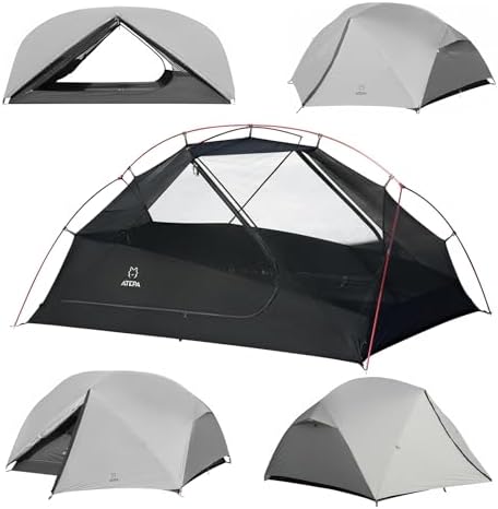 ATEPA Voyage 1-2 Backpacking Tent, Ultralight 20D SilNylon 4 Season Camping Tent, 4000mm Waterproof Freestanding Tent with Expandable Vestibule for Hiking, Bikepacking & Mountaineering
