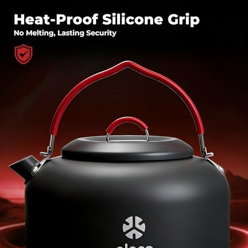 ALOCS 1.4L Hard-Anodized Camping Kettle, Teapot & Coffee Pot