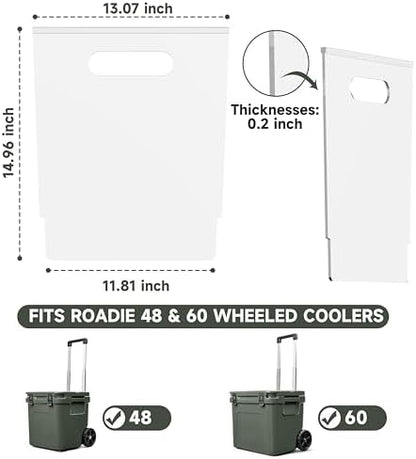 LUVCOSY Transparent Acrylic Divider Compatible with YETI Roadie 48 & 60 Cooler Accessories, Cooler Organizer with High Visibility, Durable and Easy Clean, Designed for Camping and Outdoor