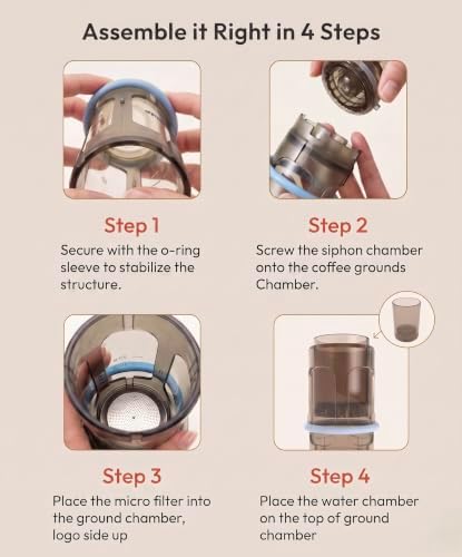 ATHIA Portable Siphon Coffee Maker, Manual Brewer for Travel & Camping