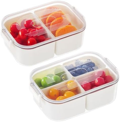 LUXEAR Small Snack Box Container 2 Pack, Dishwasher Safe&Freezer Safe