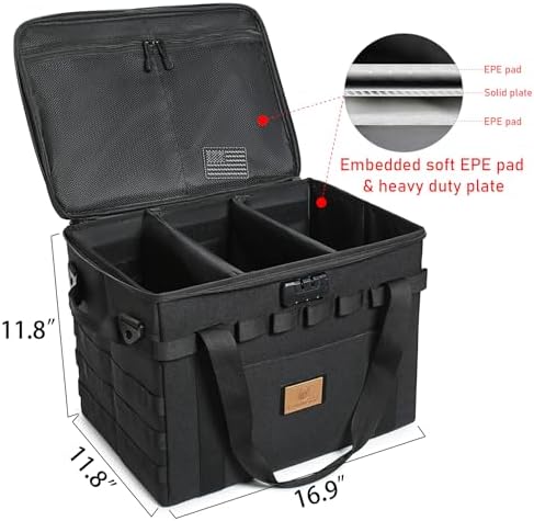 Tactical Camping Storage Bag Utility Tote Bag Camp Kitchen & Trunk Organizer with Combination Lock and Shoulder Strap