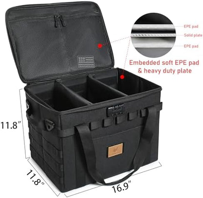 Tactical Camping Storage Bag Utility Tote Bag Camp Kitchen & Trunk Organizer with Combination Lock and Shoulder Strap