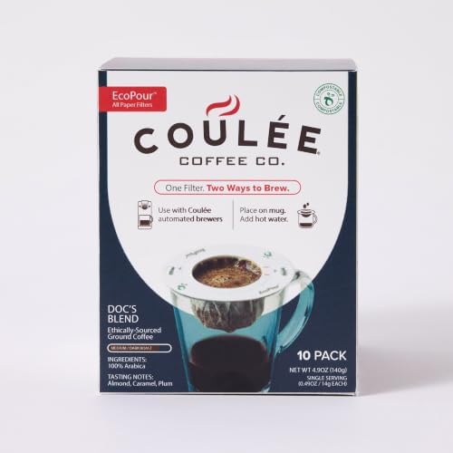 Coulée EcoPour Doc's Blend Arabic Coffee, Dark Roast, Single Serve, 10 Pack