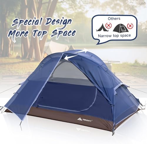 Forceatt Camping Tent 2 Person, Backpacking Tent Waterproof & Windproof, Ultralight Instant Tent with Rain Fly for Camping, Hiking, Outdoor