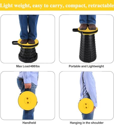 Fishboy Collapsible Stool for Adults, Portable Folding Camping Seat, 400lbs