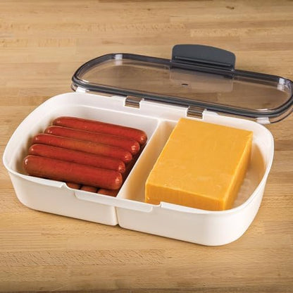 ProKeeper Split Deli Food Storage Container, Air-Tight Seal, 11.75 Inches