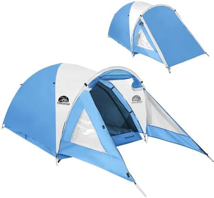 2/4 Person Camping Tent with Porch, Lightweight Waterproof Tent Easy Setup