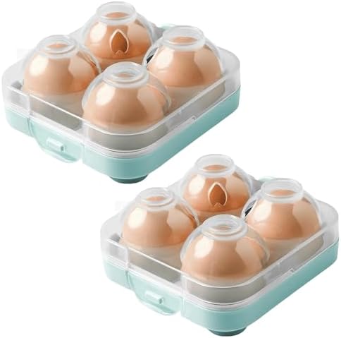 4 Egg Container for Refrigerator, Portable Camping Egg Holder, BPA-Free