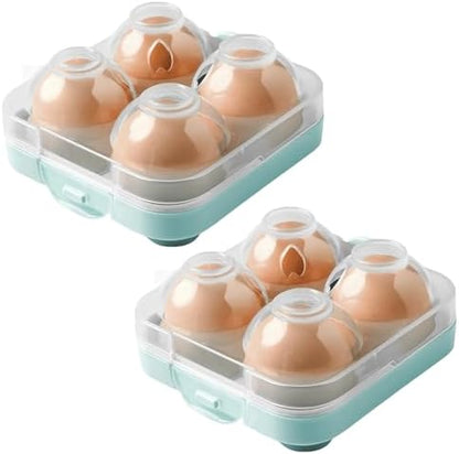 4 Egg Container for Refrigerator, Portable Camping Egg Holder, BPA-Free
