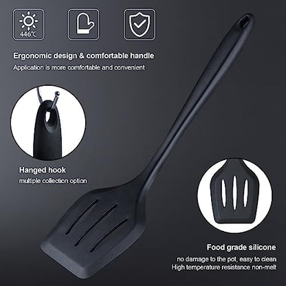 RAXCO Kitchen Utensils Set,18-Piece Cooking Utensils and Knife Set,Black