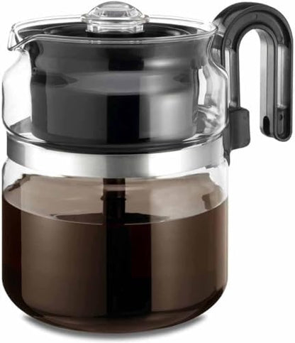 Café Brew Glass Coffee Percolator, Stovetop, 8 Cup, BPA-Free