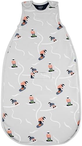 Woolino 4 Season Ultimate Baby Sleep Sack – Merino Wool & Organic Cotton Baby Sleep Bag, Universal Size Wearable Blanket, Adjustable Sleep Sack for Baby 2–24 Months - Snowboarder