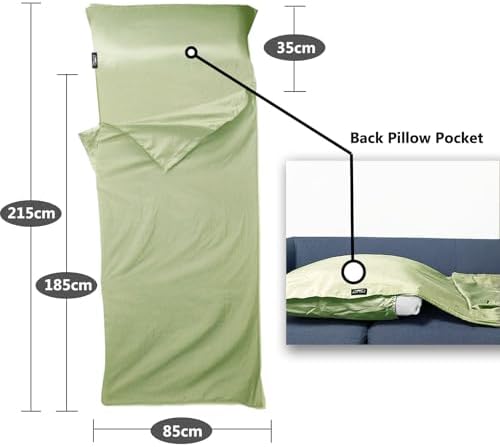 Frelaxy Sleeping Bag Liner, XL Travel Sheet for Camping, Hotels and Hostels