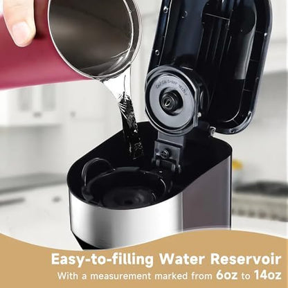 Single Serve Coffee Maker, Small K Pod&Ground Coffee Machine