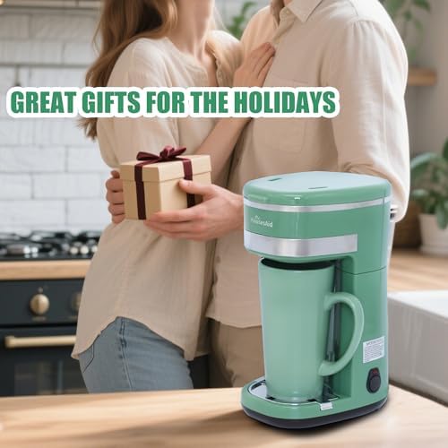 Single Serve Coffee Maker, 15oz Portable One Cup Coffee Brewer