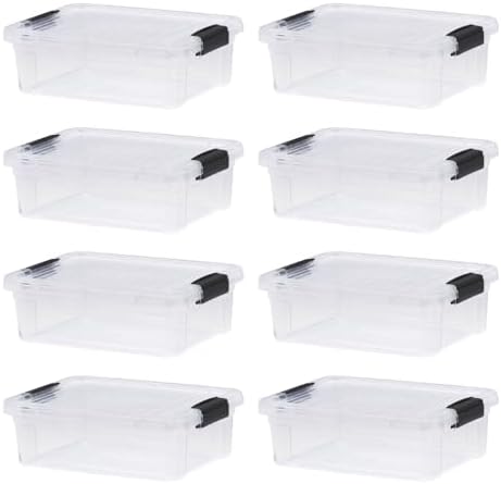 Superio 4.5 Quart Clear Plastic Storage Containers with Lids, Stackable Organizer Bins, BPA-Free Storage Boxes for Home, Office, Dorm & Classroom, 8 Pack
