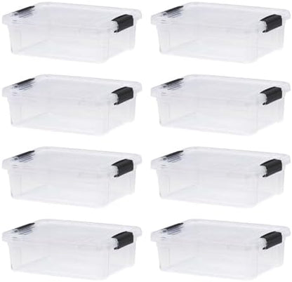 Superio 4.5 Quart Clear Plastic Storage Containers with Lids, Stackable Organizer Bins, BPA-Free Storage Boxes for Home, Office, Dorm & Classroom, 8 Pack