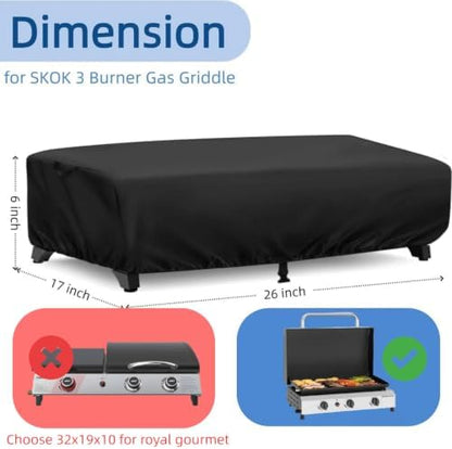 Mini Tabletop Gas Grill Cover for SKOK 26 Inch Flat Top Griddle Outdoor