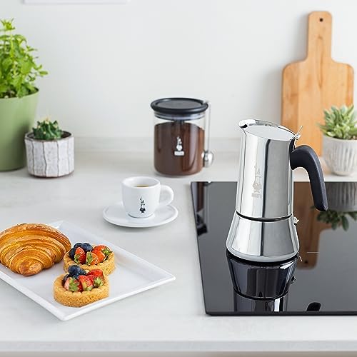 Bialetti - Venus Induction, Stovetop Coffee Maker, Suitable for all Types of Hobs, Stainless Steel, 4 Cups (5.7 Oz), Silver