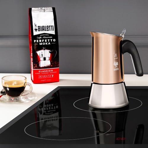 Bialetti - Venus Induction, Stainless Steel Stovetop Espresso Coffee Maker, Suitable for all Types of Hobs, 6 Cups (7.9 Oz), Copper,Silver