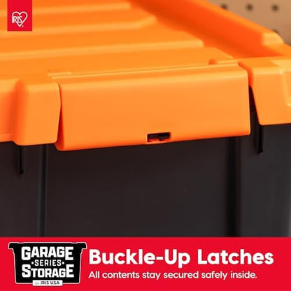IRIS USA 5-Pack 3 Gal Heavy Duty Lockable Storage Totes with lids, Orange