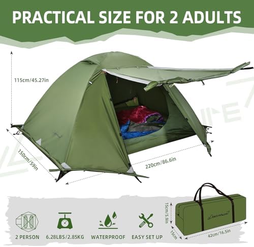 Clostnature 4 Season Backpacking Tent - 1/2 Person Cold Weather Winter Tent