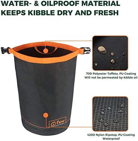 FXW Dog Food Travel Bag, Large Capacity for Travel Kibble Storage, 21 Cups