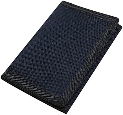 NEICY RFID Blocking Canvas Wallet for Men and Women - Camo Trifold Outdoor Sports Wallets with Magic Sticker for Teen Kids (Black)
