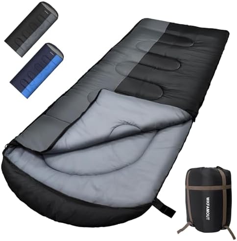 0 Degree Sleeping Bags Waterproof for Adults, Cold Weather Machine Washable Sleeping Bag with Compression Sack for 3-4 Season Camping Outdoor