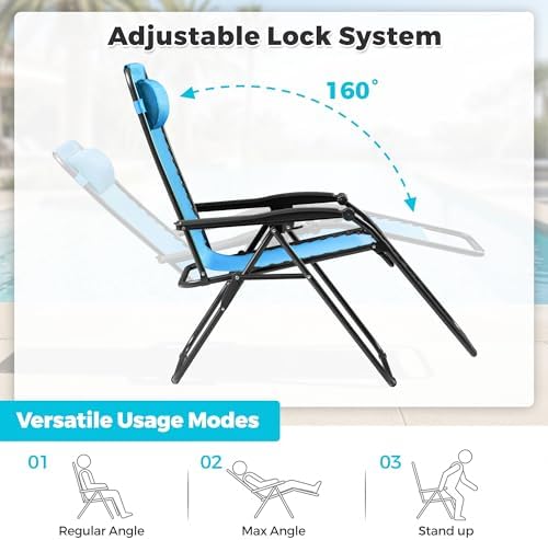 Homall Zero Gravity Chair Patio Folding Lawn Camp Reclining