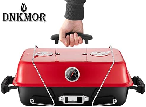 Charcoal Grill for Outdoor BBQ Smoker Tabletop Portable BBQ Grill,RED