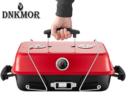 Charcoal Grill for Outdoor BBQ Smoker Tabletop Portable BBQ Grill,BLACK