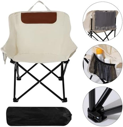 SHANQUAN 2 Pack Folding Camping Chair, Compact Camp Chair,Outdoor Lawn Portable Lightweight Backpacking Chair with Carrying Bag for Outdoor Camp,Travel,Beach,Picnic,Fishing, Hiking (Beige)