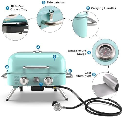 Kenmore 2-Burner Portable Tabletop Retro Gas Grill