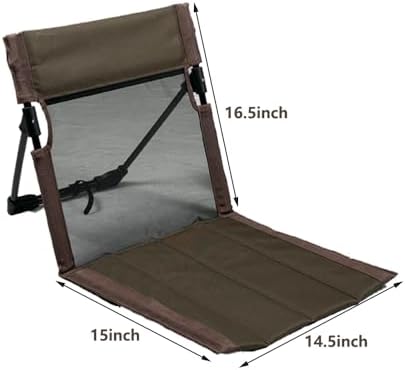 2 Pack Foldable Camping Chairs with Mesh Backrest (Brown)