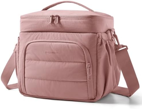 BAGSMART Puffy Insulated Lunch Bag, Lightweight Large 14L Double Deck