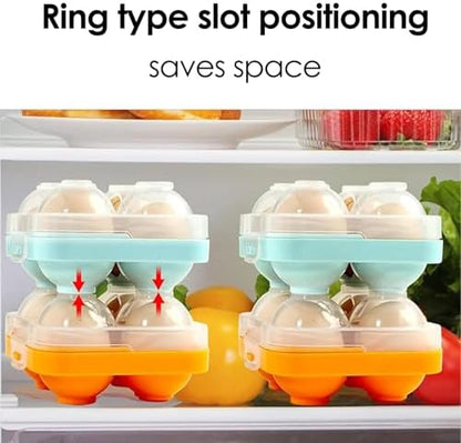 4 Egg Container for Refrigerator, Portable Camping Egg Holder, BPA-Free