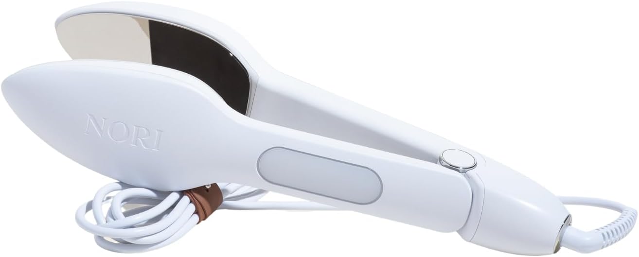 Nori Press Travel Steam Iron - Handheld Iron With Optional Steam Feature - No Ironing Board Required - Easy to Use w/ 6 Fabric Settings - Removes Wrinkles - User Manual Included -White