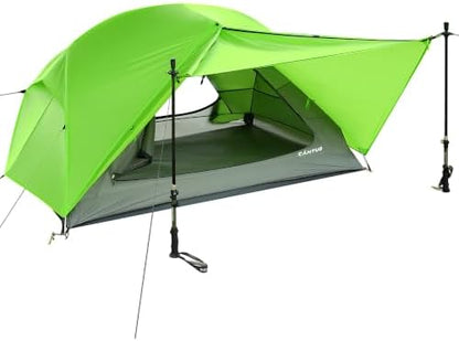 CANTUO 4 Season 2/3 Person Tent 20D Nylon Ultralight 4.34 lbs with Footprint4000mm Waterproof & Windproof Backpacking Tent Two Person Tent