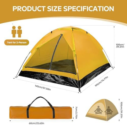 Wingedsteed 2 Person Camping Tent Waterproof Portable Dome Tent for Hiking Backpacking, Easy Setup with Rainfly and Carry Bag