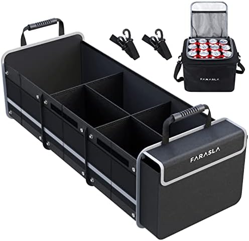 Farasla Waterproof Car Trunk Organizer with Cooler Bag
