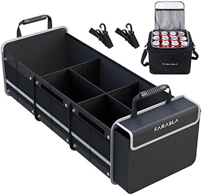 Farasla Waterproof Car Trunk Organizer with Cooler Bag