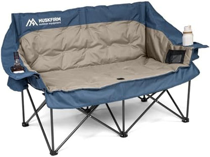 Oversized Double Camping Chair Padded Camping Chairs for Adults,Blue