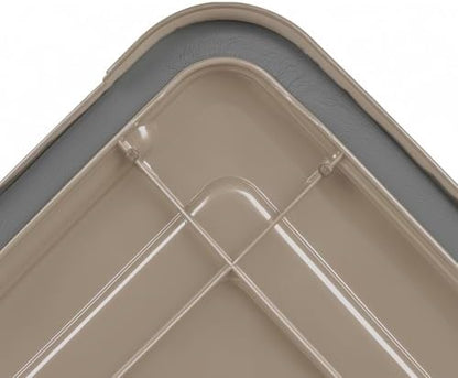 IRIS USA 3-Pack 106 Qt Storage Bins with Gasket Lids, Tan