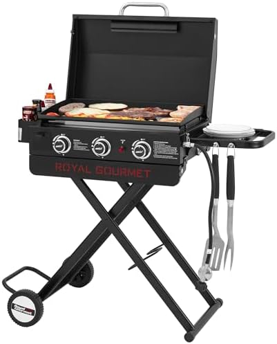 Royal Gourmet PD3001 3-Burner Propane Gas Griddle with Collapsible Stand