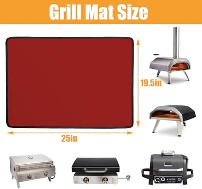 Heat Resistant Mats for Countertop fits Tabletop Grill, 25x19x0.04in, Red
