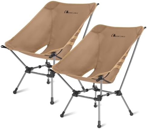 MOON LENCE Portable Camping Chair Plus, Larger & Roomier, Compact and Lightweight, Folding Chair for Backpacking Hiking Beach, Ultralight Camp Chair 330Lbs Capacity